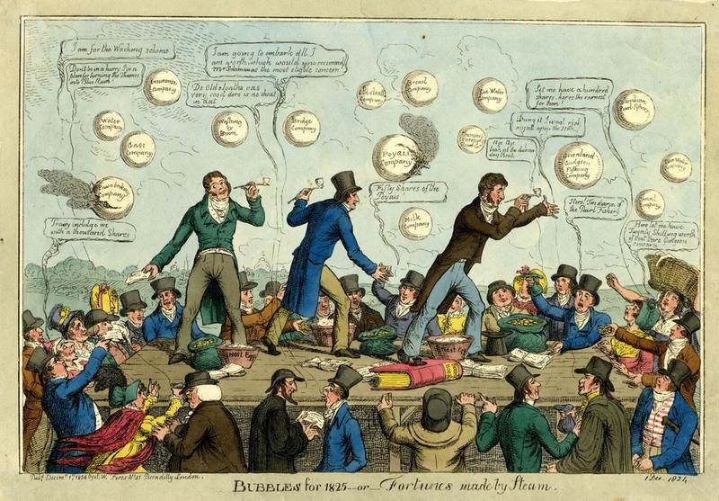 A satirical representation of the superheated speculative atmosphere in Britain in the mid-1820s 