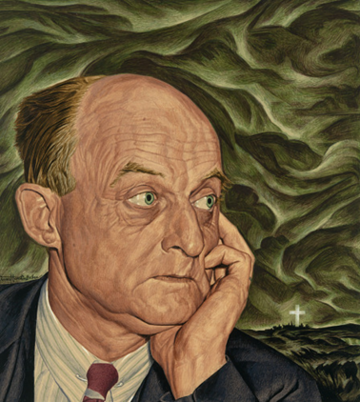 Portrait of Reinhold Niebuhr in 1948 by Ernest Hamlin Baker in the National Portrait Gallery