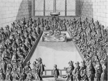 Engraving of Parliament during the Commonwealth 1650