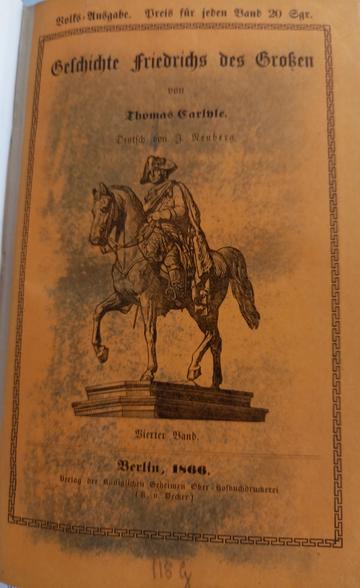 volks ausgabe of thomas carlyles frederick the great